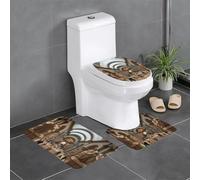 YYHWHJDE 3-Piece Anti Slip Floor Mat Set The Metropolitan Museum of Art in New York Prints Bathroom Rugs for Ultimate Comfort, Master Bathrooms