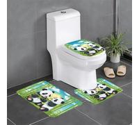 YYHWHJDE 3-Piece Anti Slip Floor Mat Set Two happy pandas Prints Bathroom Rugs for Ultimate Comfort, Master Bathrooms