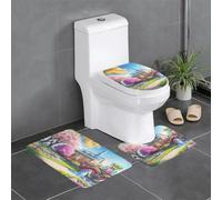 YYHWHJDE 3-Piece Anti Slip Floor Mat Set Unicorn Fairy Tale Prints Bathroom Rugs for Ultimate Comfort, Master Bathrooms