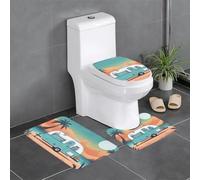 YYHWHJDE 3-Piece Anti Slip Floor Mat Set You Make Me Happy Camper Trailer Pattern Bathroom Rugs for Ultimate Comfort, Master Bathrooms