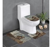 YYHWHJDE 3-Piece Bathroom Rugs Set 24x16in Camel on the bridge Pattern Anti-Slip Floor Mats with Contour, Oval & Rectangular Shapes for Home, Kitchen & Restrooms