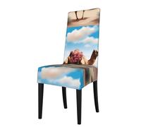 YYHWHJDE a beautiful camel Printing Protection Cover for Dining Chair - Soft, Comfortable, Wrinkle-Resistant Elastic Fits Most Armless Chairs