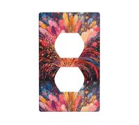 YYHWHJDE A Beautiful Night Sky with Twinkling Picture Double Socket Wall Panel Decorative is Durable and Suitable for Socket Light Switch Accessories 4.5x2.76in