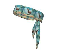YYHWHJDE A Cartoon deer Pattern Sports headscarf, sweat absorbing and breathable, motion headband, double-sided kerchief