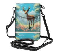 YYHWHJDE A Cartoon Deer Prints Small Leather Women'S Crossbody Flip Phone Bag, Waterproof And Durable