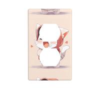 YYHWHJDE A Cute Little cat Prints Double Socket Wall Panel Electrical Socket Cover Plate Shatter Decoration Durable 4.5x2.76in