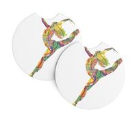 YYHWHJDE a Dancer Prints Car Cup Coasters 2-Pack - Durable Neoprene Drink Holders Absorbent Quick-Drying Coasters for Standard Cup Holders, Protect Auto Interiors & Add Style