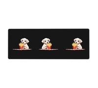 YYHWHJDE A Puppy Eating Fries Pattern Extra Large Mouse Pad Strong Adhesion, Durable, Precise Locking Edge 12x31.5in