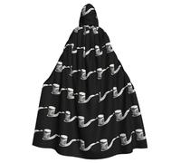 YYHWHJDE A Roll Of Banknotes In Black And White Pattern Halloween Adult Hooded Cape Cloak - Super Large Hooded Cloak No Zipper