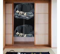 YYHWHJDE A skeleton sleeping peacefully in a dark cave Prints Curtain two Pieces Spliced 34x56in Fabric curtains, room dividers for Hanging Between Rooms, at Doorways