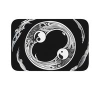 YYHWHJDE A yin and yang Symbol Picture Anti Slip and Thickened Floor mat Suitable for bathrooms, bedrooms, Washable Carpet Floor mats 16X24 in
