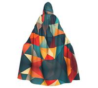 YYHWHJDE Abstract Geometric Pattern Picture Halloween Adult Hooded Cape Cloak No Zipper, Comfortable For Costume Parties