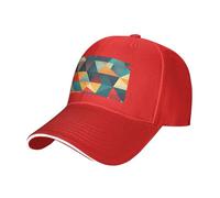 YYHWHJDE Abstract Geometric Pattern Picture Unisex Baseball Cap Black : Breathable, Lightweight, Red, One size