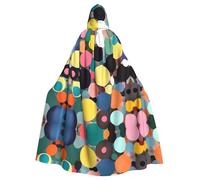 YYHWHJDE Abstract painting of circles Prints Halloween Adult Hooded Cloak for Parties and Costumes