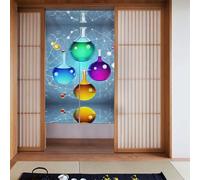 YYHWHJDE Abstract Science Chemistry Prints Curtain two Pieces Spliced 34x56in Fabric curtains, room dividers for Hanging Between Rooms, at Doorways