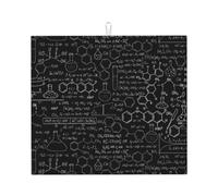 YYHWHJDE Abstract Science Chemistry Prints Kitchen Drying Mat - Absorbent Dish Throw for Countertop, Non-Slip Layer with Vibrant Prints, Ideal for Housewarming