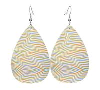 YYHWHJDE Abstract texture art Prints Teardrop Leather Earrings - Fashionable Dangle Earrings for Women, Lightweight Faux Leather Drops with 925 Silver Plated Hooks
