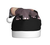 YYHWHJDE Active little hippo Pattern Christmas Hat for Adult quality festive accessory crafted soft, lightweight