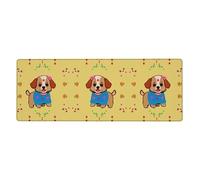YYHWHJDE Adorable Cartoon Dog Picture Extra Large Mouse Pad, Computer Office Anti Slip Gaming Keyboard Thickened Version 12x31.5in