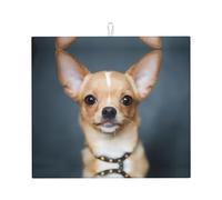 YYHWHJDE Adorable Chihuahua Prints Kitchen Drying Mat - Absorbent Microfiber Throw for Dishes, Non-Slip Counter Cover, Quick-Dry Layer with Durable Construction
