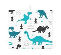 YYHWHJDE Adorable Dinosaur Prints Kitchen Drying Mat - Absorbent Dish Drying Throw with Vibrant Prints, Quick-Dry Countertop Layer for Dishes & Appliances - Non-Slip & Foldable