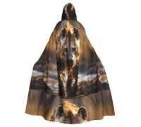YYHWHJDE Adult Hooded Cloak Halloween Costume Cape Full Length | Lone Hyena Pattern