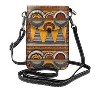 YYHWHJDE African National Patterns Prints Small Leather Women'S Crossbody Flip Phone Bag, Waterproof And Durable