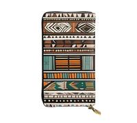 YYHWHJDE African Tribal Ethnic Picture Quality Leather Long Clutch Wallet Designed for Fashion Girls and Women Stylish 7.48 x 4.13 in