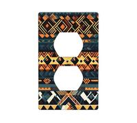 YYHWHJDE African Tribal Ethnic Texture Pattern Double Socket Wall Panel Decorative is Durable and Suitable for Socket Light Switch Accessories 4.5x2.76in