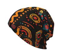 YYHWHJDE African Tribal Ethnic Texture Pattern Knit Hat - Soft and Comfortable Adult Fashion Beanie for Outdoor Activities Travel Black, Black, One size