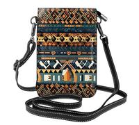 YYHWHJDE African Tribal Ethnic Texture PU Leather Crossbody Phone Bag