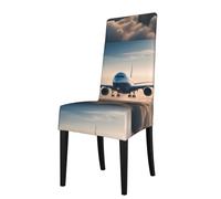 YYHWHJDE Airplane in the sky Printing Protection Cover for Dining Chair - Soft, Comfortable, Wrinkle-Resistant Elastic Fits Most Armless Chairs