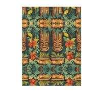 YYHWHJDE Aloha Tiki Pattern Prints Super Soft Blanket 40"x30" Throw Lightweight Warm Durable Suitable for Bed Sofa
