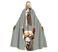 YYHWHJDE Alpaca Avatar Pattern Halloween Adult Hooded Cape Cloak - Super Large Hooded Cloak No Zipper