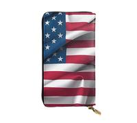 YYHWHJDE American Flag Picture Quality Leather Long Clutch Wallet Designed for Fashion Girls and Women Stylish 7.48 x 4.13 in