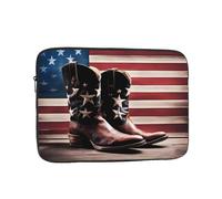 YYHWHJDE American Flag with Cowboy Boots Printing Portable Laptop Sleeve Case 12 inch Shockproof Bag for Men and Women Business Travel, and Office Daily Use