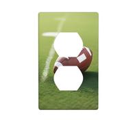 YYHWHJDE American Football Ball On Grass Sports Pattern Double Socket Wall Panel Decorative is Durable and Suitable for Socket Light Switch Accessories 4.5x2.76in