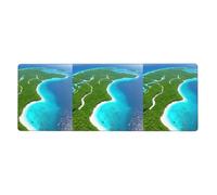 YYHWHJDE An Island In The Ocean Pattern Extra Large Mouse Pad, Computer Office Anti Slip Gaming Keyboard Thickened Version 12x31.5in