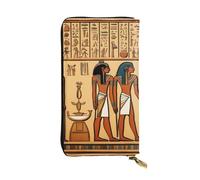YYHWHJDE Ancient Egyptian Hieroglyph Picture Leather long clutch wallet Designed for fashion girls and women stylish and personalized 7.48 x 4.13 in, Black, One Size
