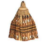 YYHWHJDE Ancient Egyptian Hieroglyph Printing Halloween Adult Hooded Cloak for Parties and Costume Events