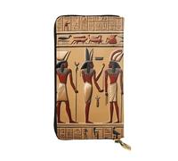 YYHWHJDE Ancient Egyptian Hieroglyph Printing Quality Leather Long Clutch Wallet Designed for Fashion Girls and Women Stylish 7.48 x 4.13 in