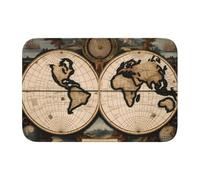 YYHWHJDE Ancient Map World Globe Pattern Anti Slip and Thickened Floor mat Suitable for bathrooms, bedrooms, Washable Carpet Floor mats 16X24 in