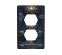 YYHWHJDE Ancient Tree of Wisdom Pattern Double Socket Wall Panel Decorative for Residential and Commercial Areas 4.5x2.76in