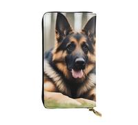 YYHWHJDE Animal german shepherd Printed Leather long clutch wallet Designed for fashion girls and women stylish and personalized 7.48 x 4.13 in, Black, One Size