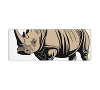 YYHWHJDE Animal Rhino Pattern Extra Large Mouse Pad Strong Adhesion, Durable, Precise Locking Edge 12x31.5in