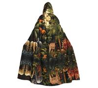 YYHWHJDE Animals In The Rainforest Picture Halloween Adult Hooded Cloak for Role-Playing, Costumes, and Theme Parties