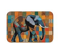 YYHWHJDE Anti Slip Thickened Floor Mat African Elephant Patchwork Prints Non-Slip, Easy to Clean, Durable, Fade-Resistant, Perfect for Toilet Bathroom 60x40cm