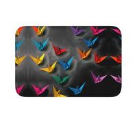 YYHWHJDE Anti Slip Thickened Floor Mat Origami Thousand Paper Crane Prints Non-Slip, Easy to Clean, Durable, Fade-Resistant, Perfect for Toilet Bathroom 60x40cm
