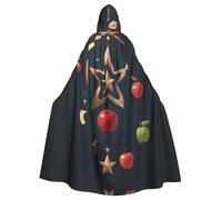 YYHWHJDE Apple Star Wind Chime Prints Adult Hooded Cloak is a super large, comfortable, and durable Halloween hooded poncho
