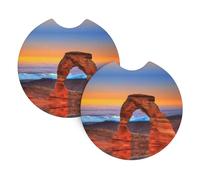 YYHWHJDE Arches National Park Prints Car Cup Coasters 2-Pack - High-Density Neoprene Layers, Extreme Temp Resistant - Universal Fit & Superior Spill Protection